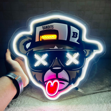 Cool Dog Neon Artwork - Dapper Dog Radiance