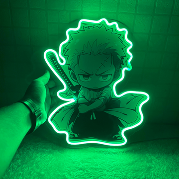 Roronoa Zoro Neon Artwork : Swordsman's Resolve