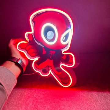 Deadpool Neon Artwork - Breaking the Fourth Wall in Neon