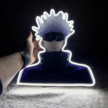 Satoru GOJO Neon Artwork - Satoru's Anime Elegance