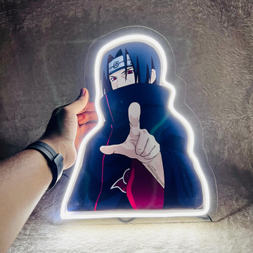 Itachi Uchiha Neon Artwork - Sharingan Mastery in Neon