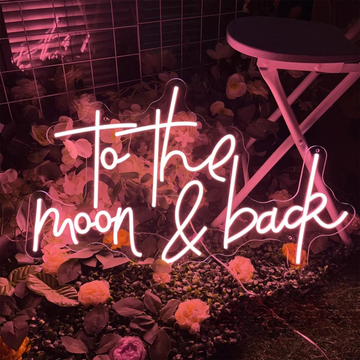 To the Moon & Back Neon Sign - Glowing Love Story