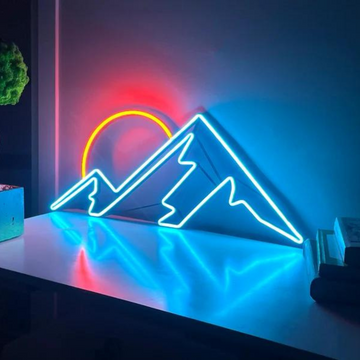 Mountain Neon Sign - Add Nature's Beauty in Your Living Space 12 by 24 Inches
