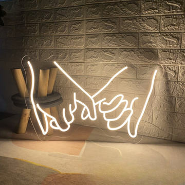 Promising Hands Neon Sign - Dive into Commitment with the Luminous Hands Message