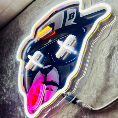 Cool Dog Neon Artwork - Dapper Dog Radiance