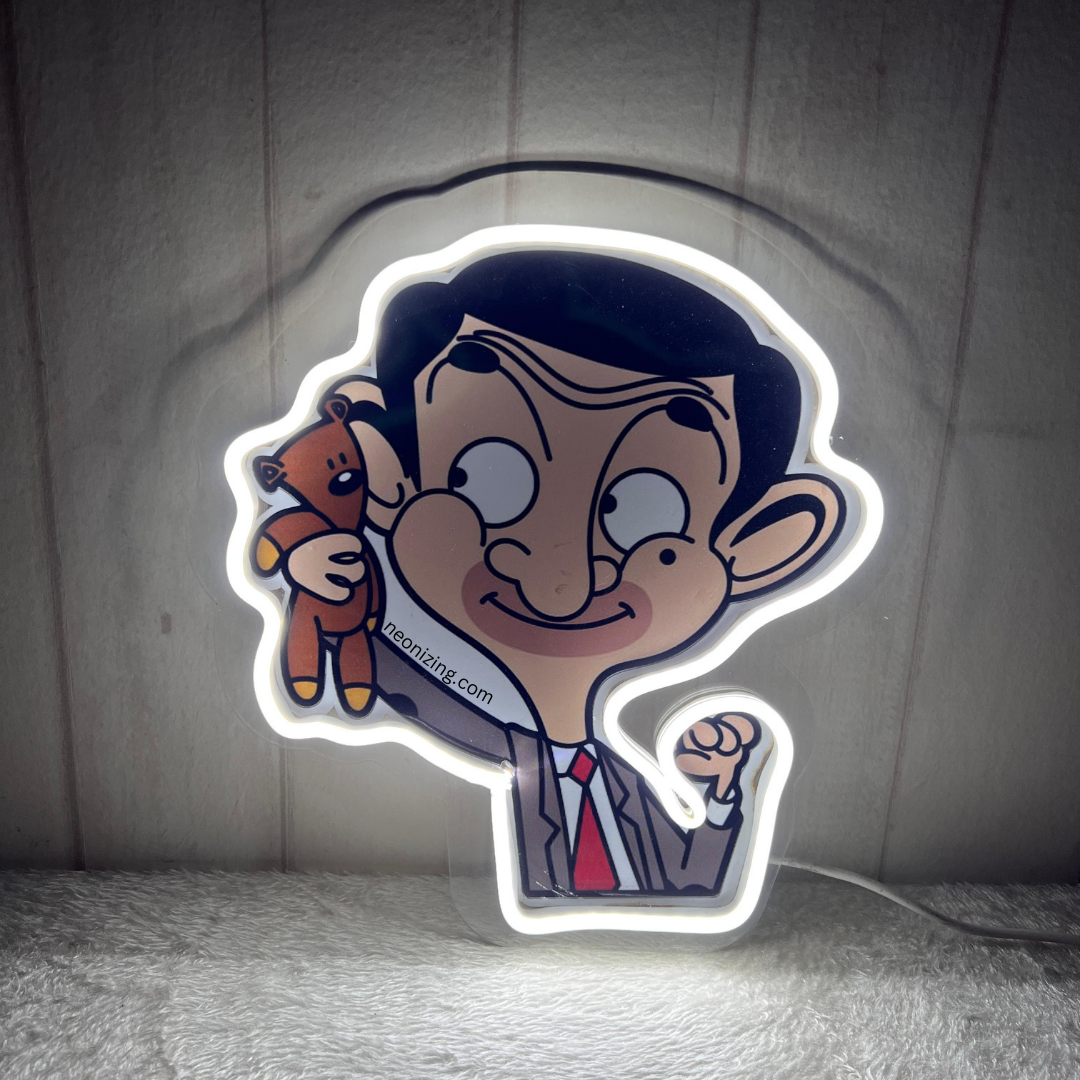 Mr. Bean Neon Sign - A Glowing Tribute to Timeless Comedy!