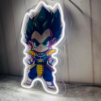 Baby Vegeta Neon Artwork - Illuminate Your Space with Saiyan Power!