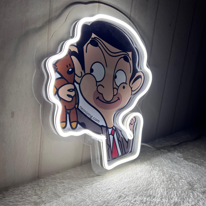 Mr. Bean Neon Sign - A Glowing Tribute to Timeless Comedy!