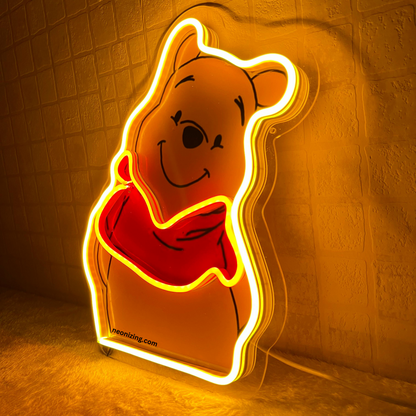 Winnie the Pooh Neon Artwork - Honey Haven Glow