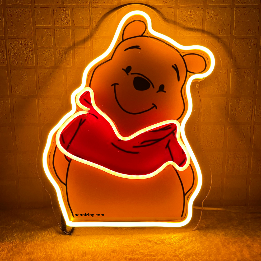 Winnie the Pooh Neon Artwork - Honey Haven Glow
