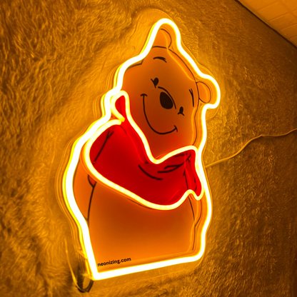 Winnie the Pooh Neon Artwork - Honey Haven Glow