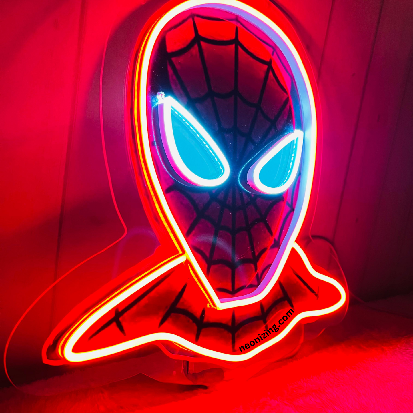 Spiderman Neon Artwork - Light Up Your Space with Web-Slinging Vibes!