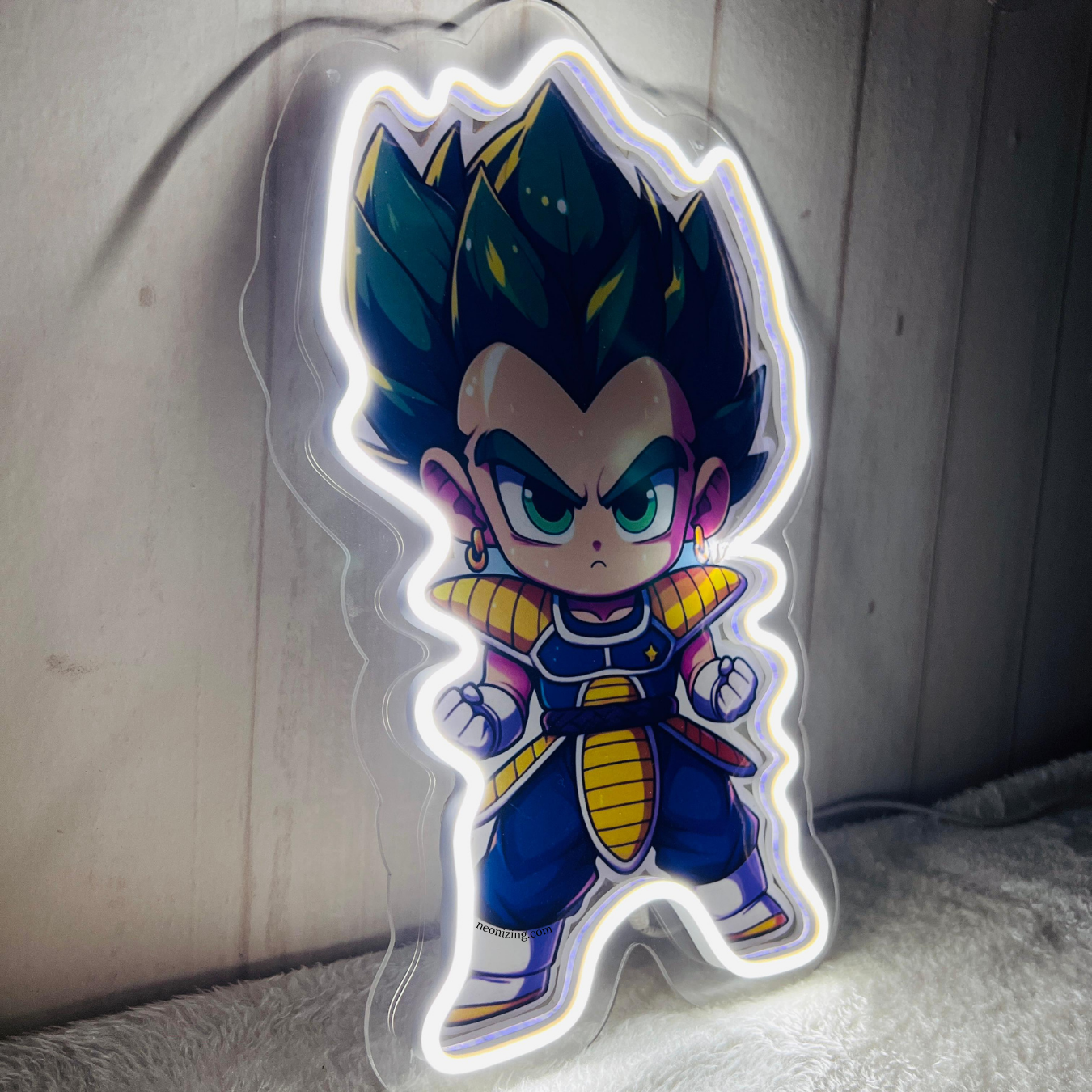 Baby Vegeta Neon Artwork - Illuminate Your Space with Saiyan Power!