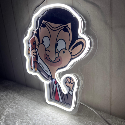 Mr. Bean Neon Sign - A Glowing Tribute to Timeless Comedy!