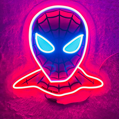 Spiderman Neon Artwork - Light Up Your Space with Web-Slinging Vibes!