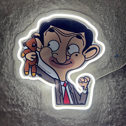 Mr. Bean Neon Sign - A Glowing Tribute to Timeless Comedy!