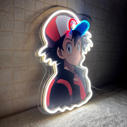 Ash Neon Artwork: Pokemon Trainer's Glow