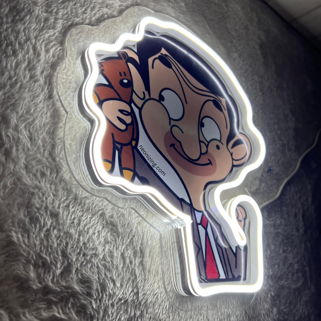 Mr. Bean Neon Sign - A Glowing Tribute to Timeless Comedy!