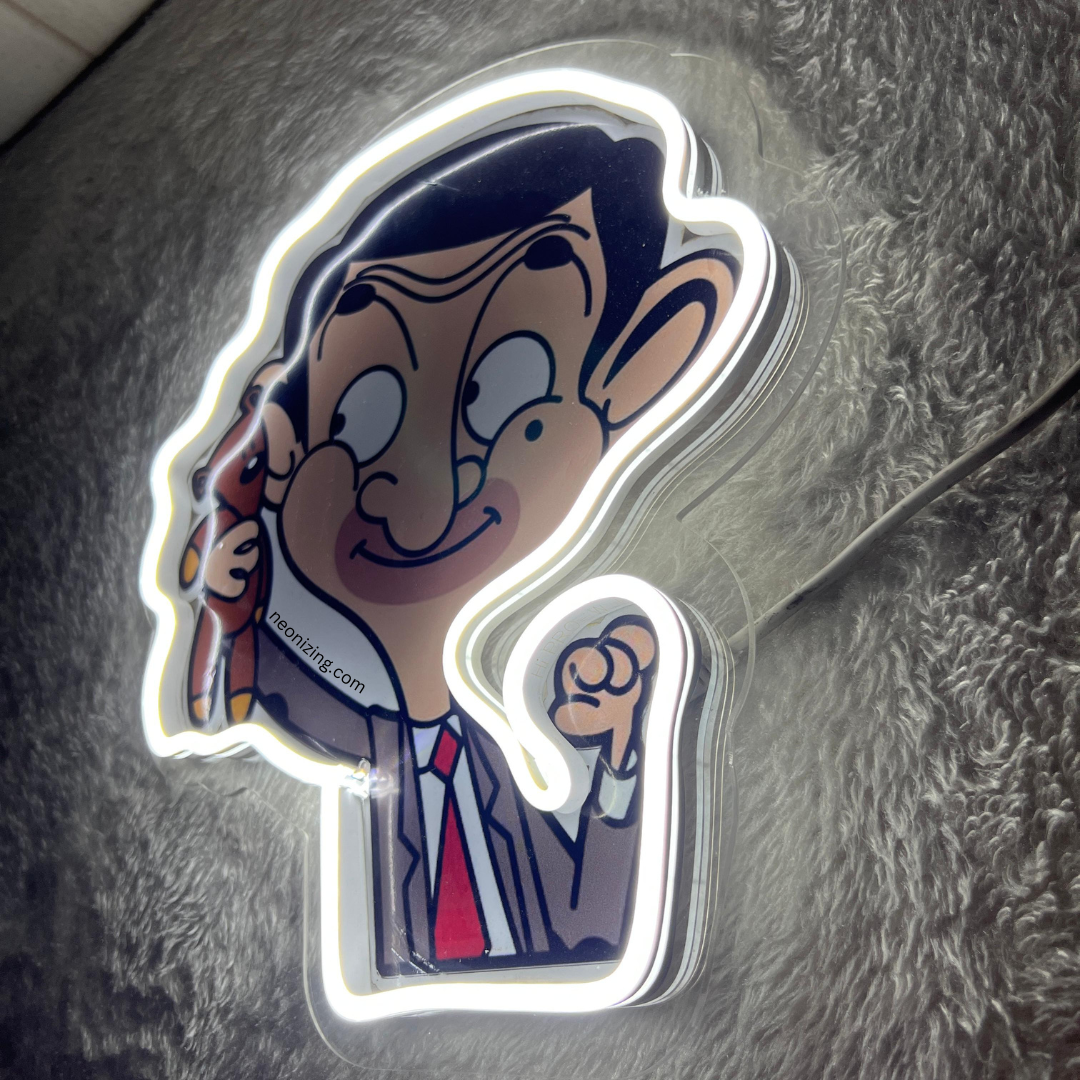 Mr. Bean Neon Sign - A Glowing Tribute to Timeless Comedy!