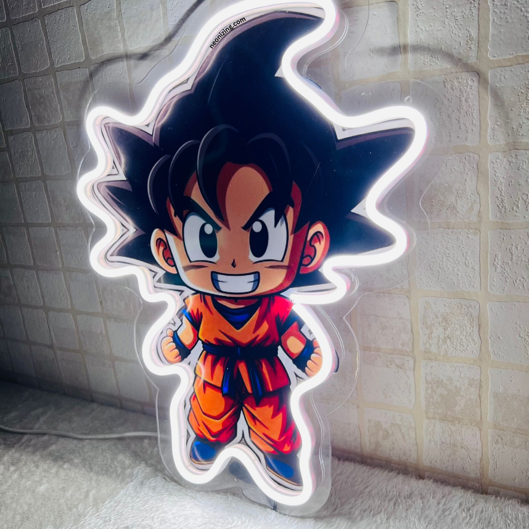 Baby Goku Neon Artwork - Goku's Little Adventure