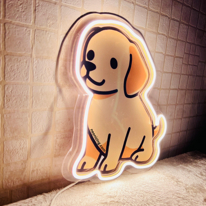 Cute Dog Neon Artwork - Pawsitively Adorable