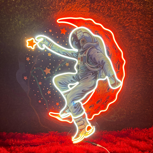 Astronaut Neon Artwork - Illuminate Your Surroundings with Astronaut's Charm