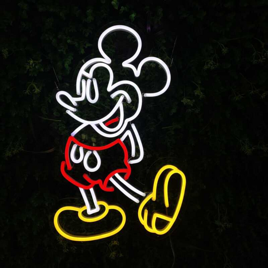 Mickey Mouse Neon Sign - Dive into Mickey Vibes with the Radiant Message