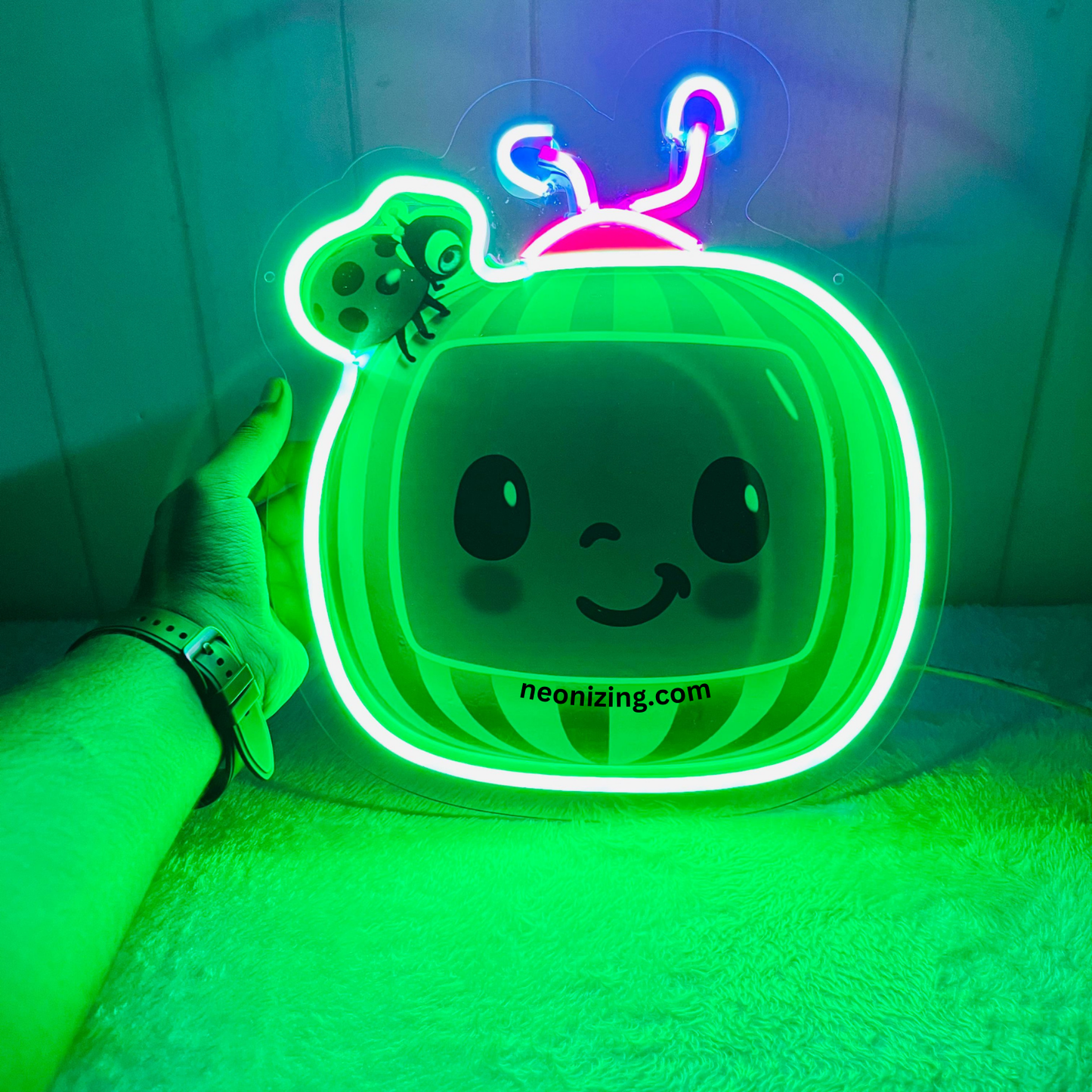 Cocomelon Neon Artwork - Brighten Your Kid’s Space with Joyful Glow!