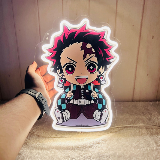 Tanjiro Neon Artwork - Illuminate Your Room with Anime Vibes!