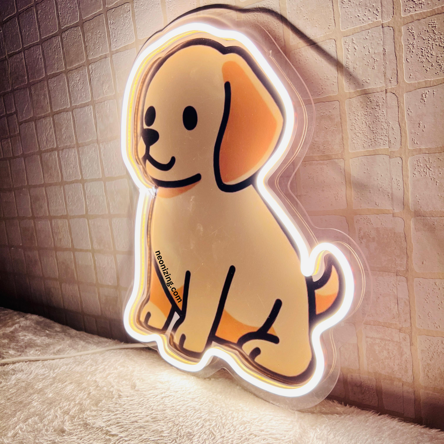 Cute Dog Neon Artwork - Pawsitively Adorable
