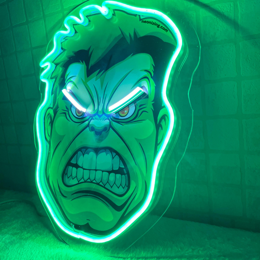 Hulk Neon Artwork - Hulk's Luminous Strength