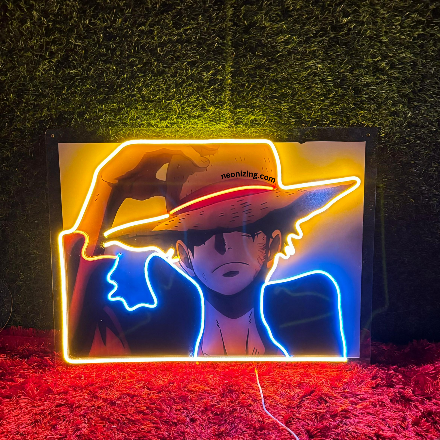 Luffy Neon Artwork - Heroic Glow