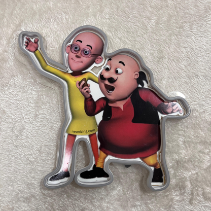 Motu Patlu Neon Artwork - Celebrate India’s Favorite Cartoon Duo!