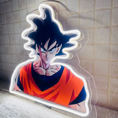 GOKU Neon Artwork - Luminous Goku Silhouette for True Fans