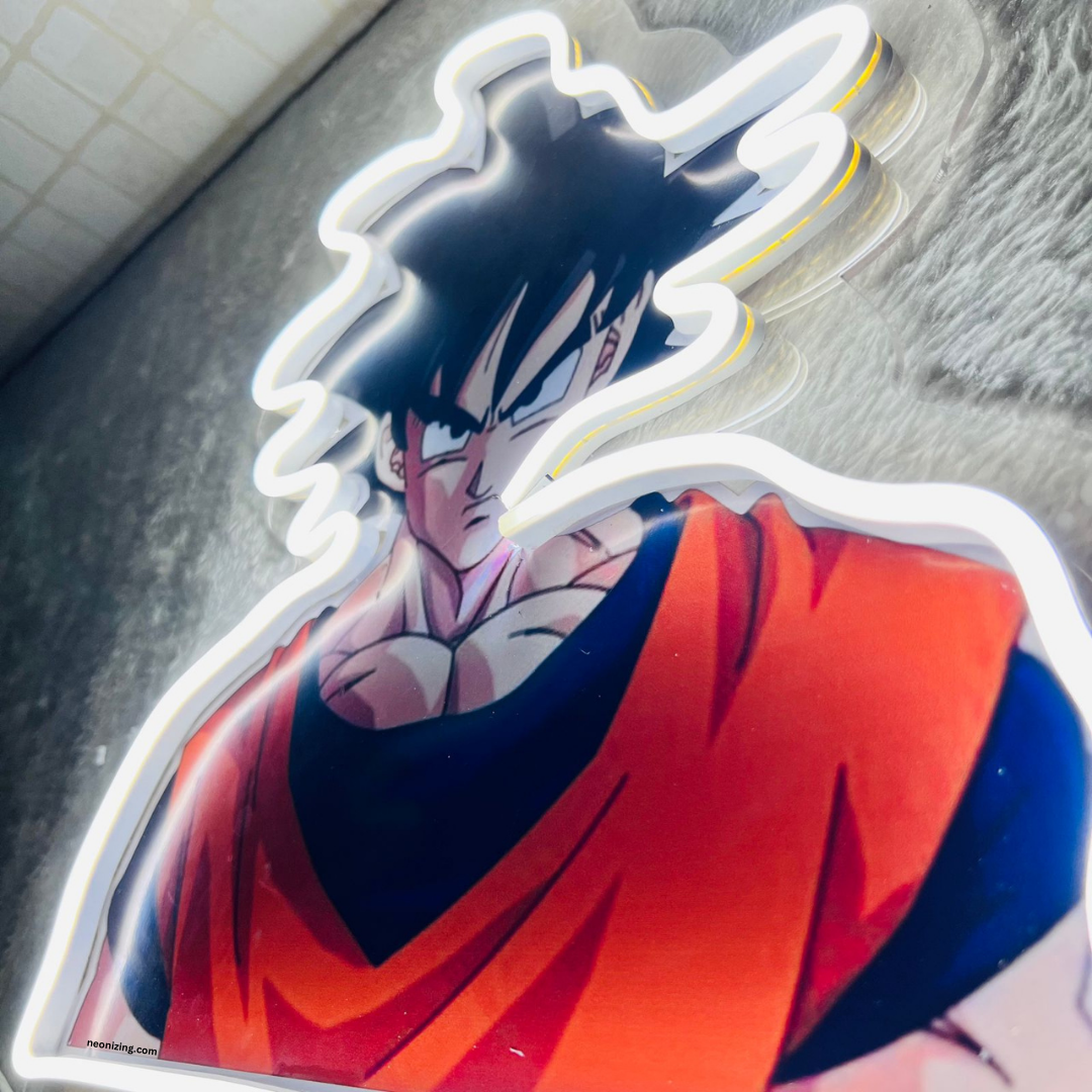GOKU Neon Artwork - Luminous Goku Silhouette for True Fans