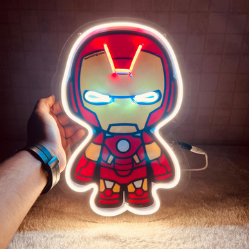 Iron Man Neon Artwork - Cheers to Superhero Wonders