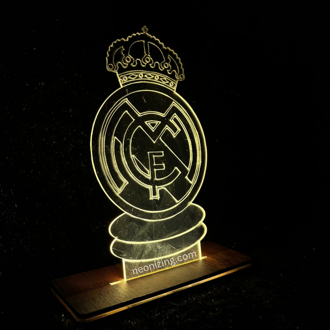 Real Madrid 3D LED Lamp - Light Up the Passion for Football