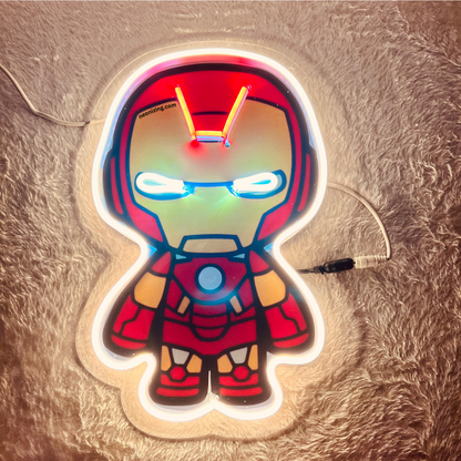 Iron Man Neon Artwork - Cheers to Superhero Wonders