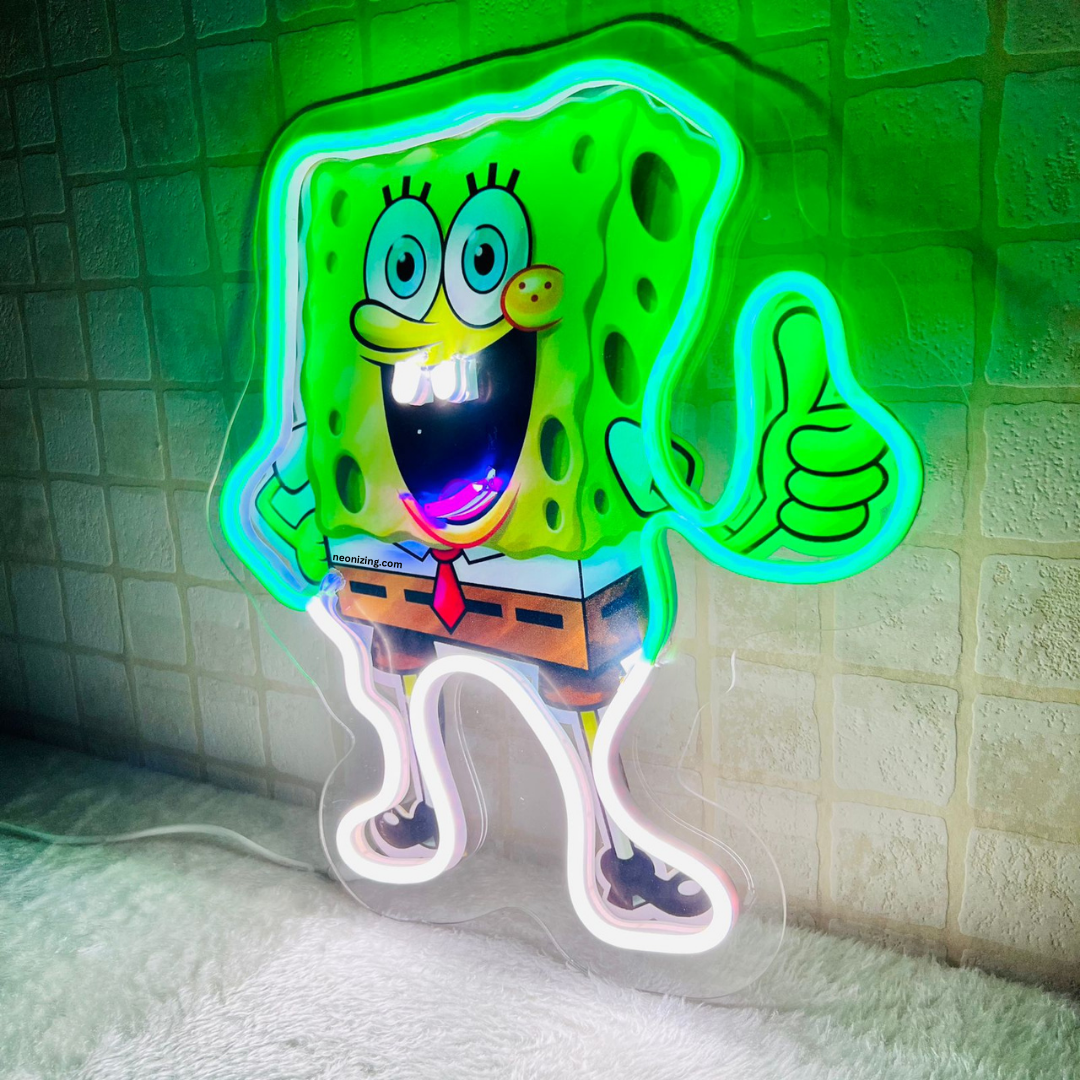 SpongeBob Neon Artwork - Underwater Whimsy