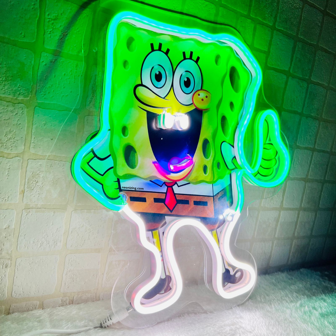 SpongeBob Neon Artwork - Underwater Whimsy