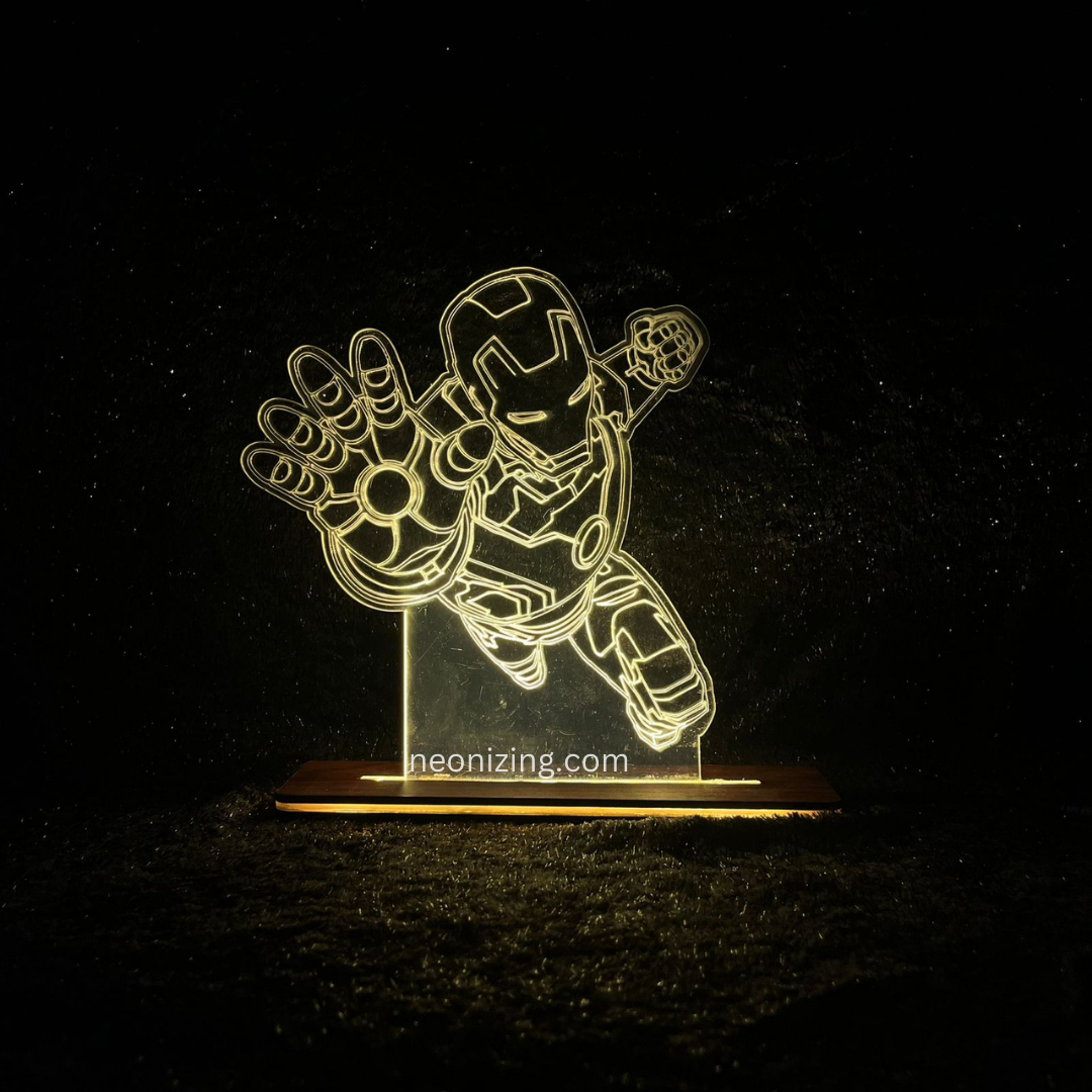 Iron Man LED Lamp - Illuminate Your Space with Heroic Brilliance!