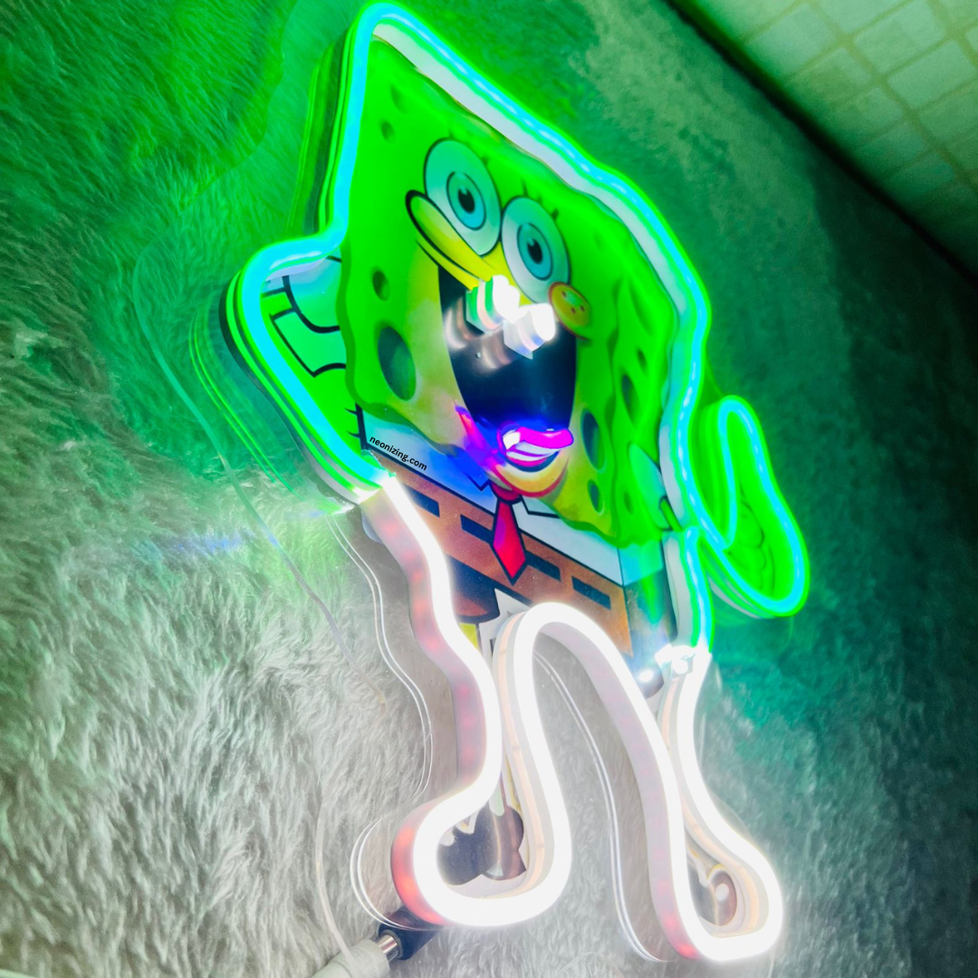 SpongeBob Neon Artwork - Underwater Whimsy