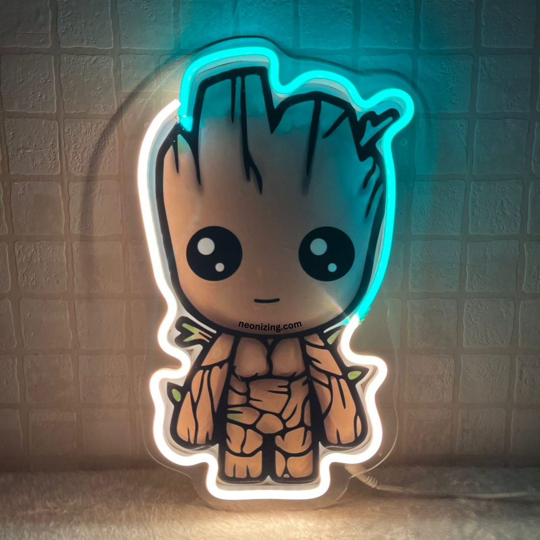 Groot Neon Artwork - Neon Artistry for Guardians