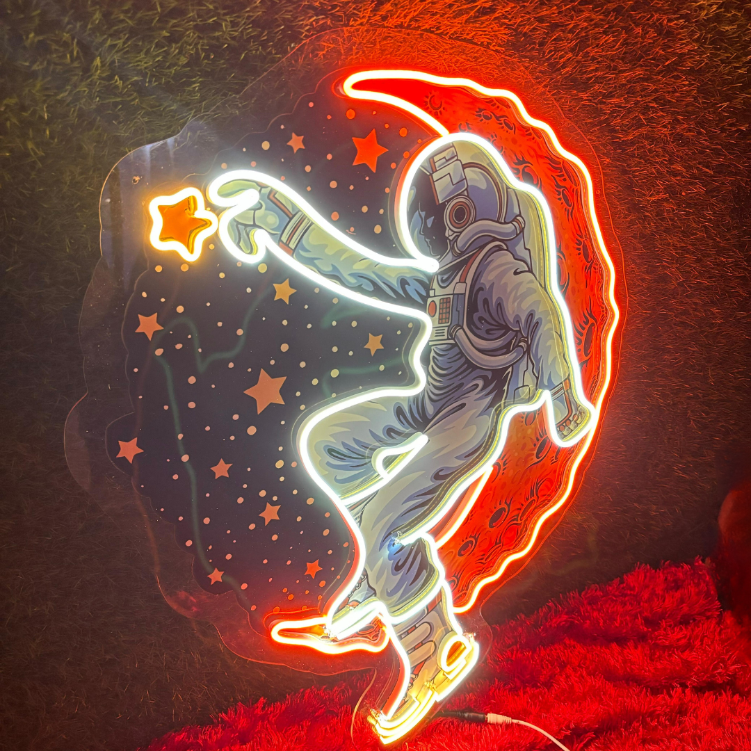Astronaut Neon Artwork - Illuminate Your Surroundings with Astronaut's Charm