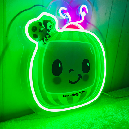 Cocomelon Neon Artwork - Brighten Your Kid’s Space with Joyful Glow!