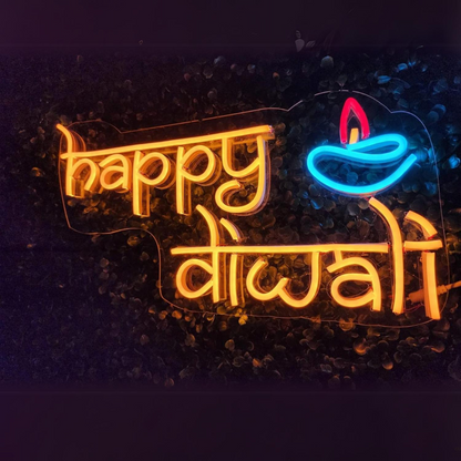 Happy Diwali Neon Sign - Illuminate Your Festivities with Joy and Light!