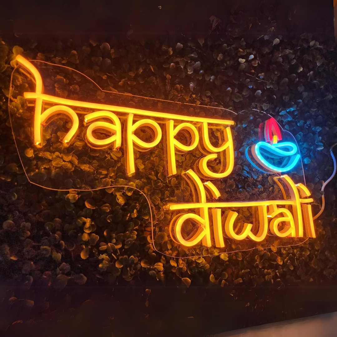 Happy Diwali Neon Sign - Illuminate Your Festivities with Joy and Light!