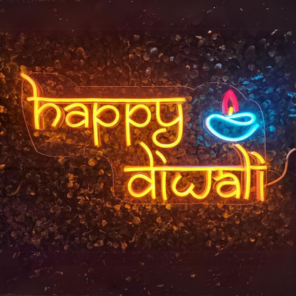 Happy Diwali Neon Sign - Illuminate Your Festivities with Joy and Light!