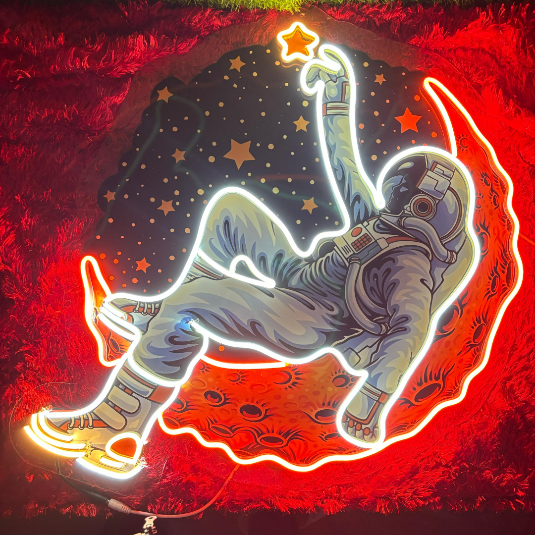 Astronaut Neon Artwork - Illuminate Your Surroundings with Astronaut's Charm