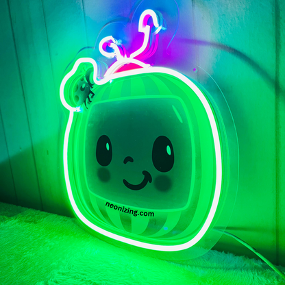 Cocomelon Neon Artwork - Brighten Your Kid’s Space with Joyful Glow!